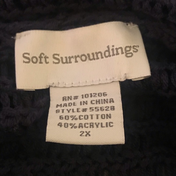 Soft Surroundings Navy Blue Duster Cardigan 2X - Picture 6 of 7